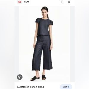 H&M linen high waisted pants cropped